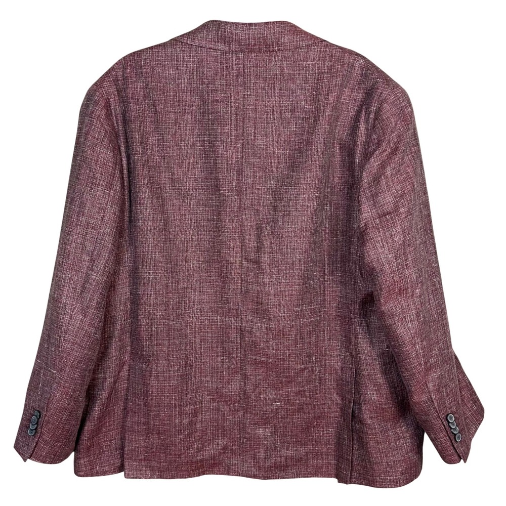 Joseph Abboud Linen blazer 46 S Unstructured heritage Hatch Burgundy Sport Coat - Picture 5 of 13